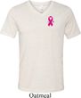 Pink Ribbon Pin Pocket Print Mens Tri Blend V-neck Shirt