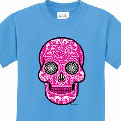 Pink Sugar Skull Kids Shirts