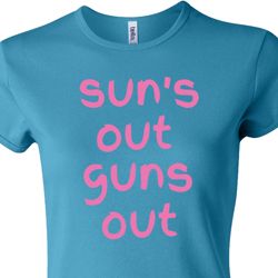 Pink Suns Out Guns Out Ladies Crewneck Shirt Pink Suns Out Guns Out Ladies Crewneck Shirt