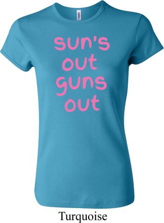 Pink Suns Out Guns Out Ladies Crewneck Shirt