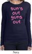 Pink Suns Out Guns Out Ladies Long Sleeve Shirt