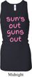 Pink Suns Out Guns Out Ladies Longer Length Racerback Tank Top