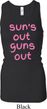 Pink Suns Out Guns Out Ladies Longer Length Racerback Tank Top