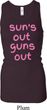 Pink Suns Out Guns Out Ladies Longer Length Racerback Tank Top