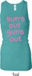 Pink Suns Out Guns Out Ladies Longer Length Racerback Tank Top