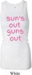 Pink Suns Out Guns Out Ladies Longer Length Racerback Tank Top