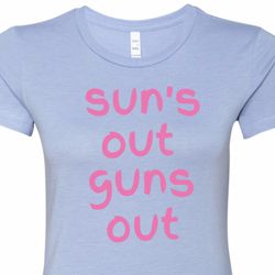 Pink Suns Out Guns Out Ladies Longer Length Shirt Pink Suns Out Guns Out Ladies Longer Length Shirt