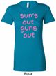 Pink Suns Out Guns Out Ladies Longer Length Shirt