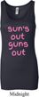 Pink Suns Out Guns Out Ladies Longer Length Tank Top