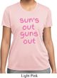 Pink Suns Out Guns Out Ladies Moisture Wicking Shirt