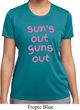 Pink Suns Out Guns Out Ladies Moisture Wicking Shirt