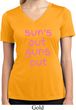Pink Suns Out Guns Out Ladies Moisture Wicking V-neck Shirt