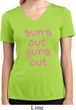 Pink Suns Out Guns Out Ladies Moisture Wicking V-neck Shirt