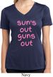 Pink Suns Out Guns Out Ladies Moisture Wicking V-neck Shirt