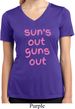 Pink Suns Out Guns Out Ladies Moisture Wicking V-neck Shirt