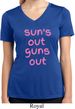 Pink Suns Out Guns Out Ladies Moisture Wicking V-neck Shirt