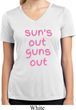 Pink Suns Out Guns Out Ladies Moisture Wicking V-neck Shirt