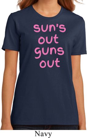 Pink Suns Out Guns Out Ladies Organic Shirt