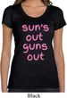 Pink Suns Out Guns Out Ladies Scoop Neck Shirt