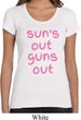 Pink Suns Out Guns Out Ladies Scoop Neck Shirt