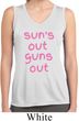 Pink Suns Out Guns Out Ladies Sleeveless Moisture Wicking Shirt