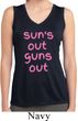 Pink Suns Out Guns Out Ladies Sleeveless Moisture Wicking Shirt