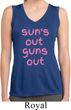 Pink Suns Out Guns Out Ladies Sleeveless Moisture Wicking Shirt