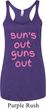 Pink Suns Out Guns Out Ladies Tri Blend Racerback Tank Top