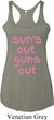 Pink Suns Out Guns Out Ladies Tri Blend Racerback Tank Top