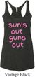 Pink Suns Out Guns Out Ladies Tri Blend Racerback Tank Top