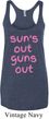 Pink Suns Out Guns Out Ladies Tri Blend Racerback Tank Top
