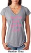 Pink Suns Out Guns Out Ladies Tri Blend V-Neck Shirt