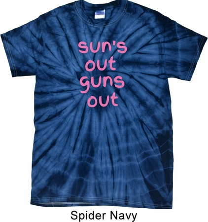 Pink Suns Out Guns Out Spider Tie Dye Shirt