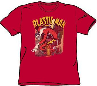 Plastic Man T-shirt - DC Comics Plastic Man Street Adult Red Tee