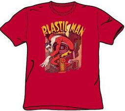 Plastic Man T-shirt - DC Comics Plastic Man Street Adult Red Tee Plastic Man T-shirt - DC Comics Plastic Man Street Adult Red Tee