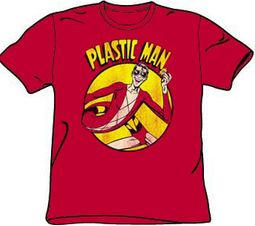 Plastic Man T-shirt - DC Comics Superhero Adult Red Tee Plastic Man T-shirt - DC Comics Superhero Adult Red Tee