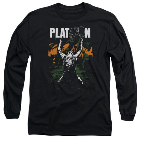 Platoon Long Sleeve Shirt Graphic Black Tee T-Shirt