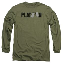 Platoon Long Sleeve Shirt Logo Military Green Tee T-Shirt