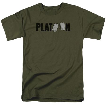 Platoon Shirt Logo Military Green Tee T-Shirt