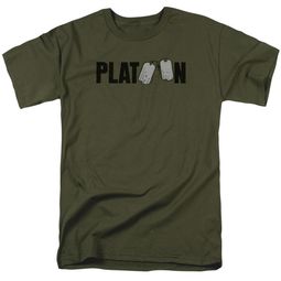 Platoon Shirt Logo Military Green Tee T-Shirt
