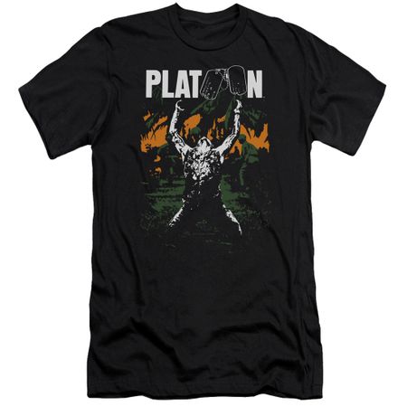 Platoon Slim Fit Shirt Graphic Black T-Shirt