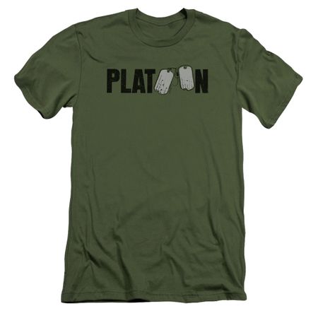Platoon Slim Fit Shirt Logo Military Green T-Shirt
