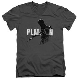 Platoon Slim Fit V-Neck Shirt Shadow Of War Charcoal T-Shirt