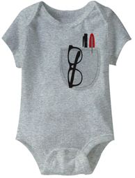 Pocket Protector Funny Baby Romper Gray Infant Babies Creeper Pocket Protector Funny Baby Romper Gray Infant Babies Creeper