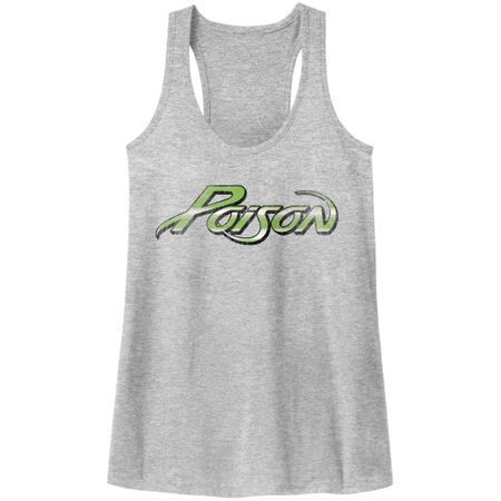 Poison Juniors Tank Top Band Logo Grey Racerback