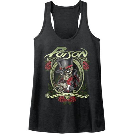 Poison Juniors Tank Top In Poison We Trust Heather Black Racerback