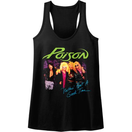 Poison Juniors Tank Top Nothin But A Good Time Black Racerback