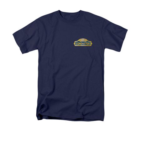Polar Express Shirt Conductor Adult Navy Blue Tee T-Shirt