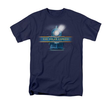 Polar Express Shirt Train Logo Adult Navy Blue Tee T-Shirt