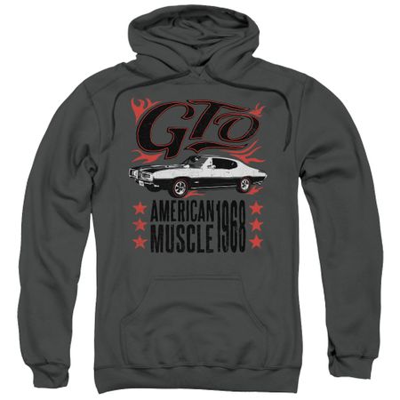 Pontiac Hoodie 68 GTO Charcoal Sweatshirt Hoody